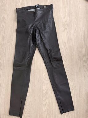 Vince Black Faux Leather Mid-Rise Leggings